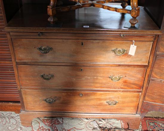 Georgian mahogany chest fitted brushing slide & three long drawers